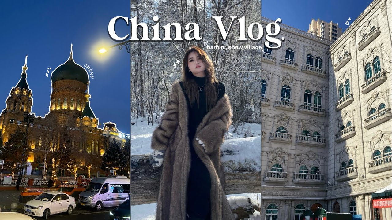 CHINA VLOG TRIP 🇨🇳🍜🚄 | HARBIN 3D2N, snow village, steamboats, skiing 