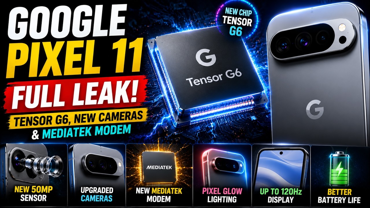 Wyciek informacji o Google Pixel 11: Tensor G6, nowe aparaty i modem MediaTek