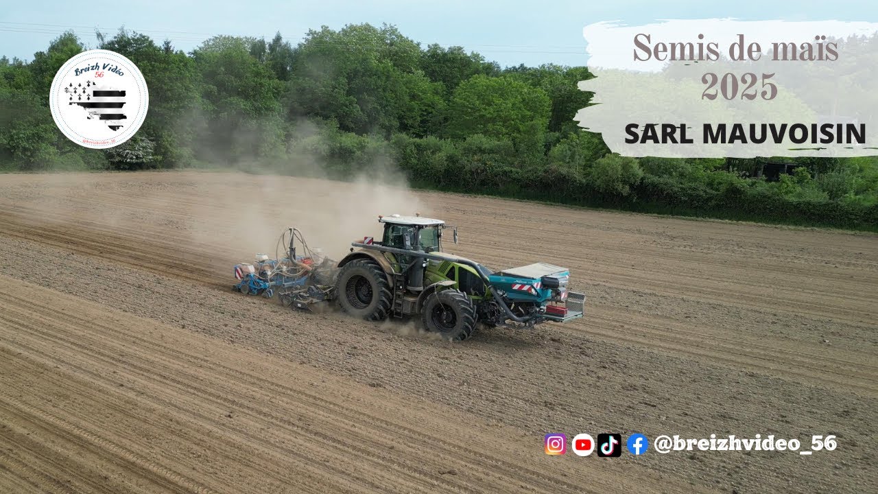 🌽SEMIS de MAÏS 2025 / CLAAS 920 JANTES NOIR 😎/COMBINE SULKY ET MONOSEM 💨