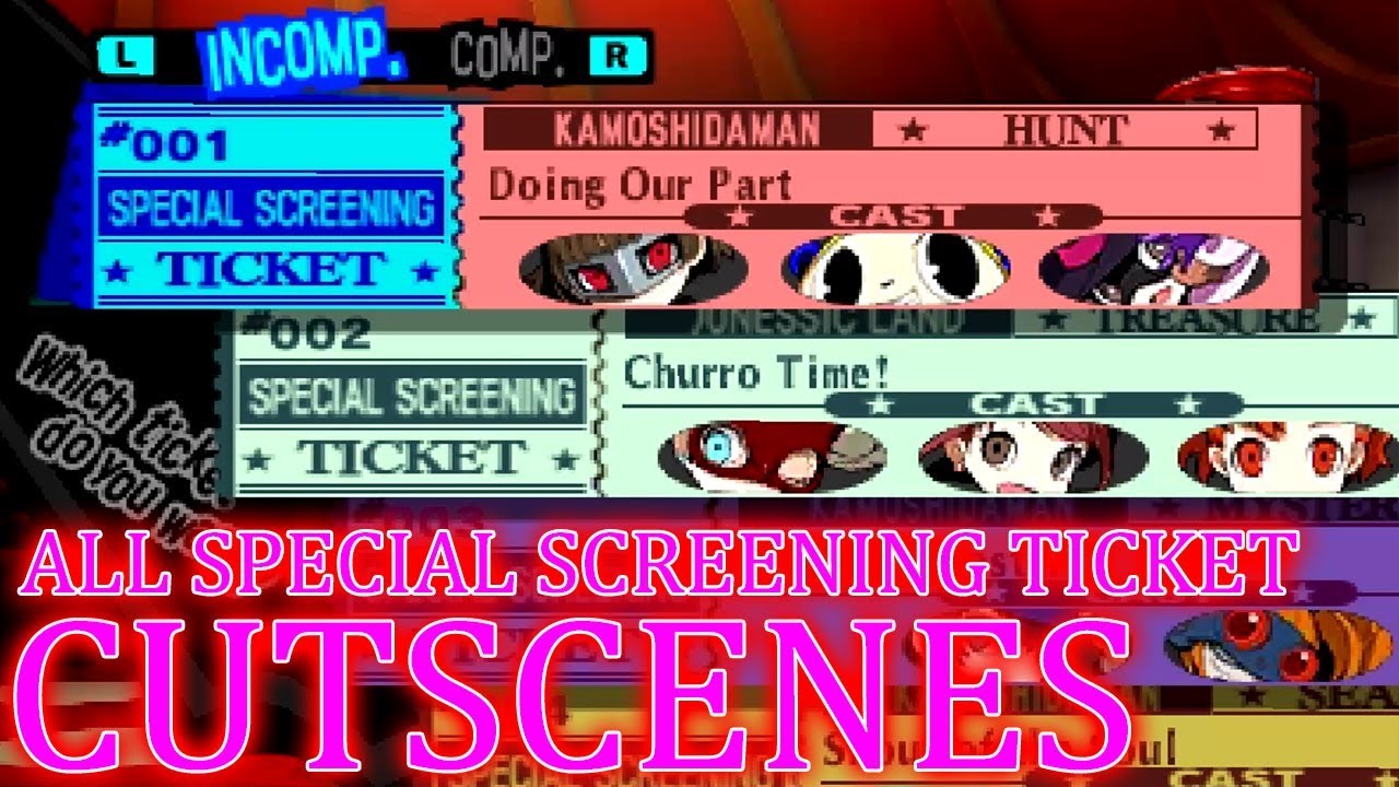 Persona Q2 New Cinema Labyrinth ALL Special Screening Ticket CUTSCENES