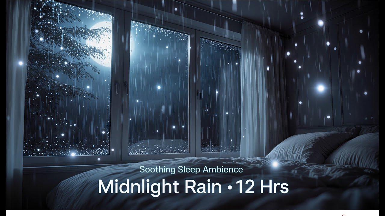 Midnight Rain Soothing Sleep Ambience - 12 Hours