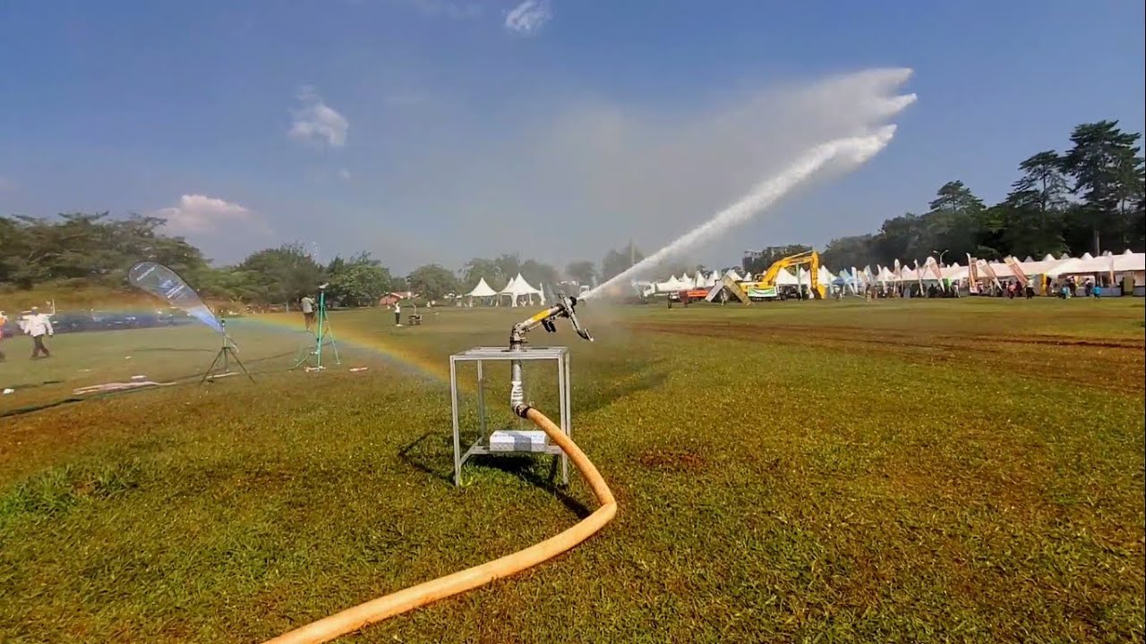 Rain-gun sprinkler powered by tractor, generator and solar for all crops