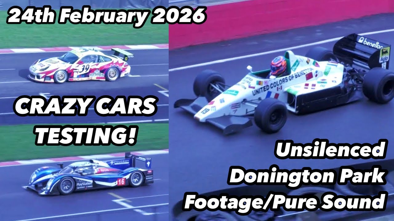CRAZY UNSILENCED TESTING DONINGTON PARK RAW FOOTAGE AND PURE SOUND 24TH FEBRUARY 2026! F1, GT + MORE