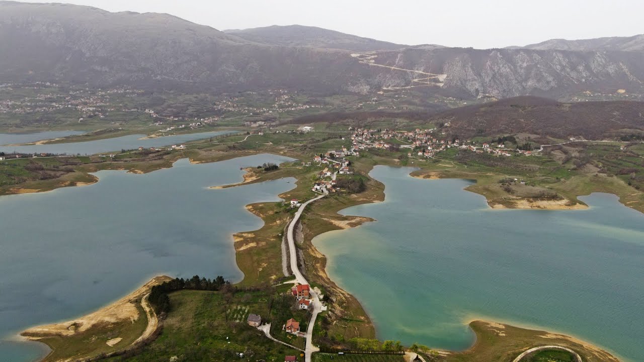 RAMSKO JEZERO I POLUOTOK ŠĆIT, SNIMAK DRONOM. RAMA LAKE. Mart 2024.