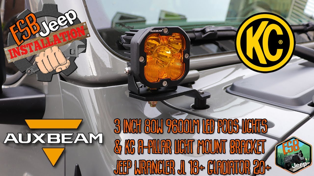Auxbeam 3 Inch Pods & KC A-Pillar Light Mount Install