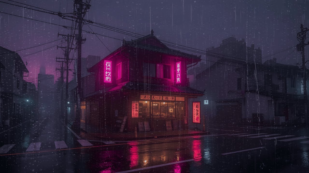 80s Tokyo Rain Night — Lo-Fi Music for Relaxing and Studying