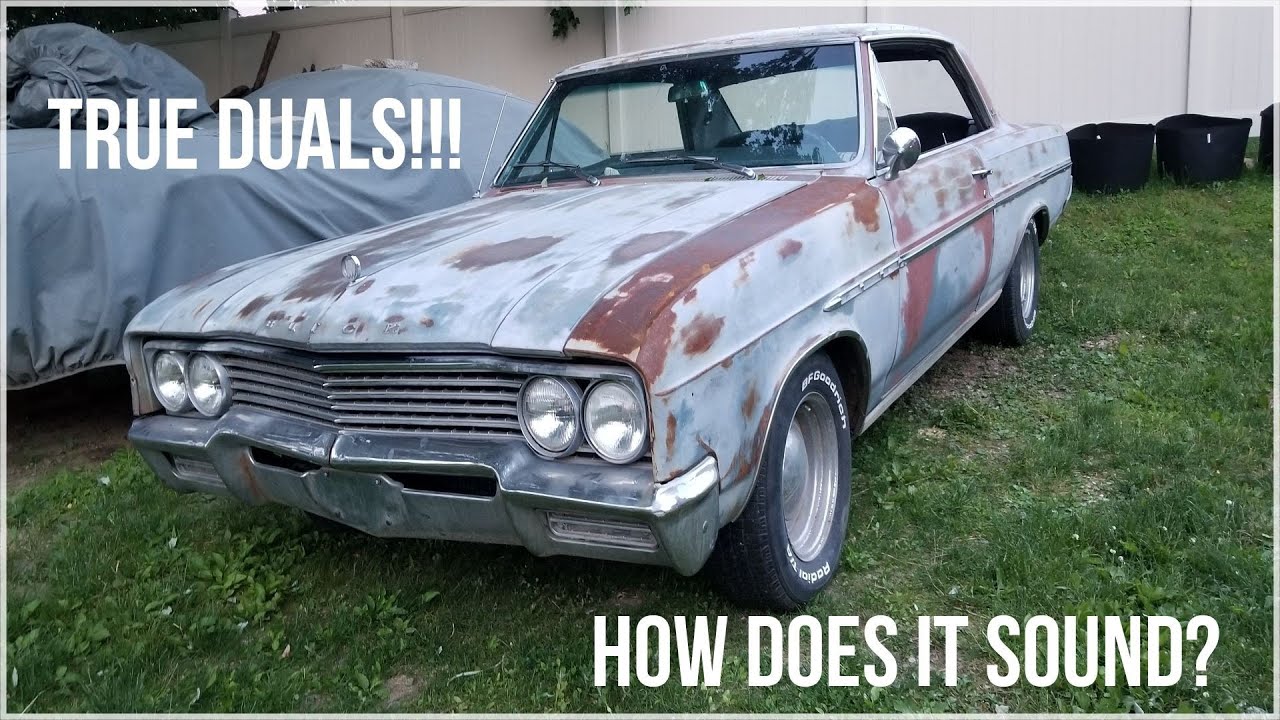 1965 Buick Skylark - Fireball V6 True Dual Exhaust Note and Startup