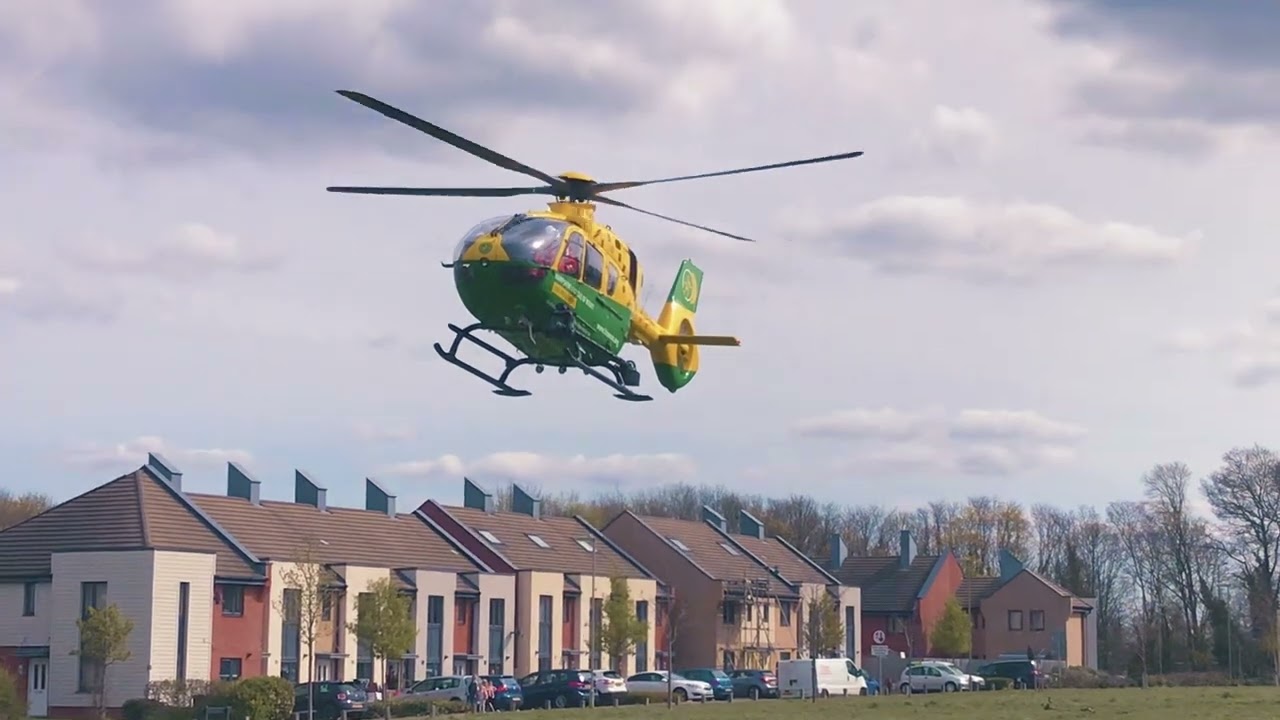 Air Ambulance HIOWAA take off, Basingstoke, UK