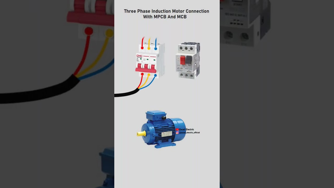 3 Phase Motor Connection with MPCB And MCB. #shorts || #electrical || Excel Electric ||