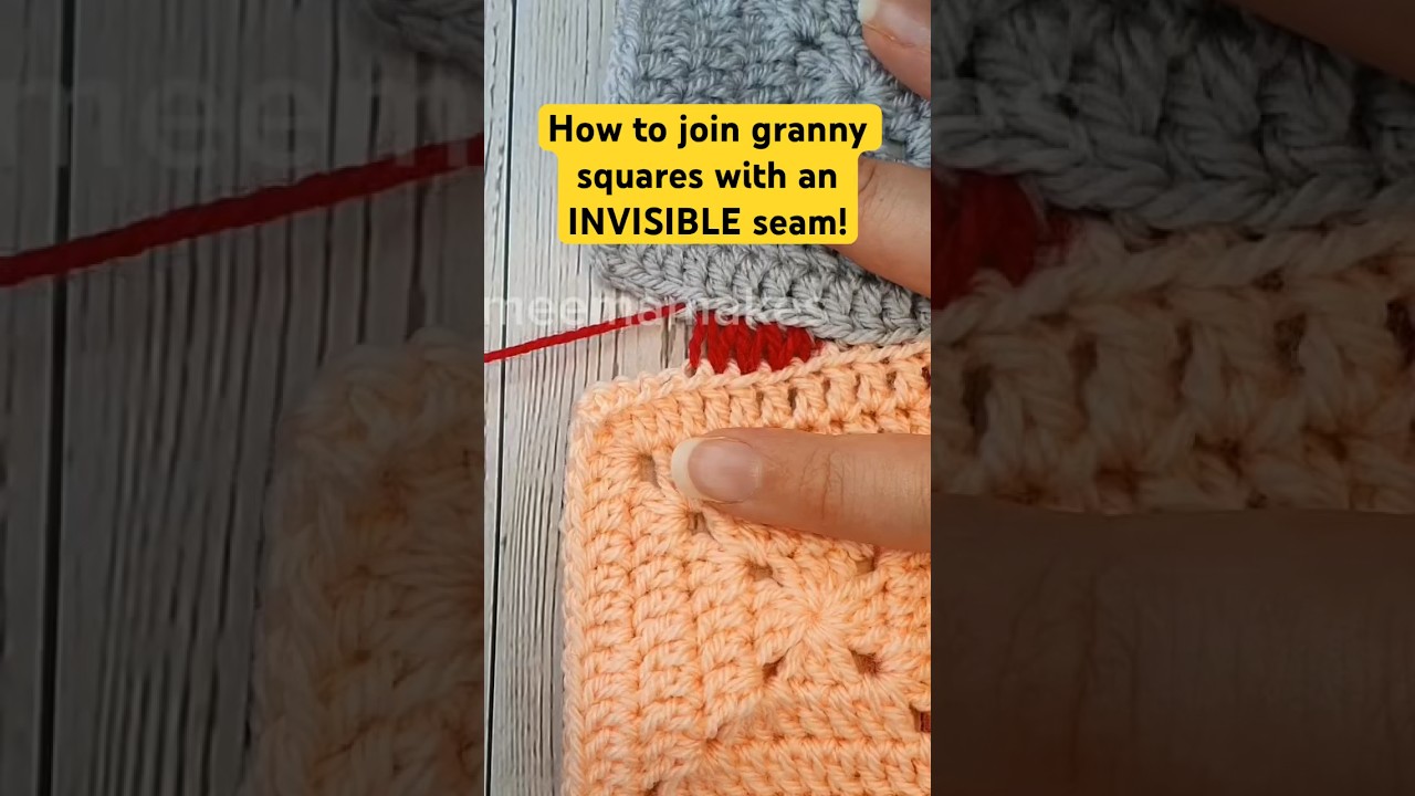 Invisible Seam For Granny Squares (Full Tutorial Link On Screen) 
