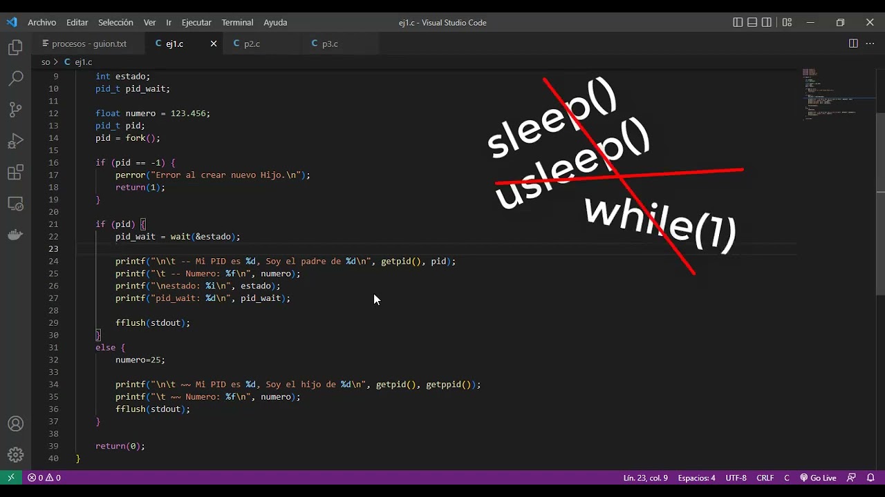 Sistemas Operativos | Procesos Pesados en C (fork y todo lo que debes saber). Lab 3-1