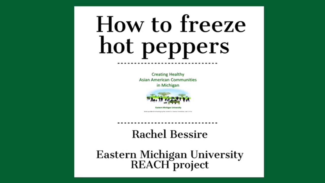 EMU REACH Project: How to Freeze Hot Peppers