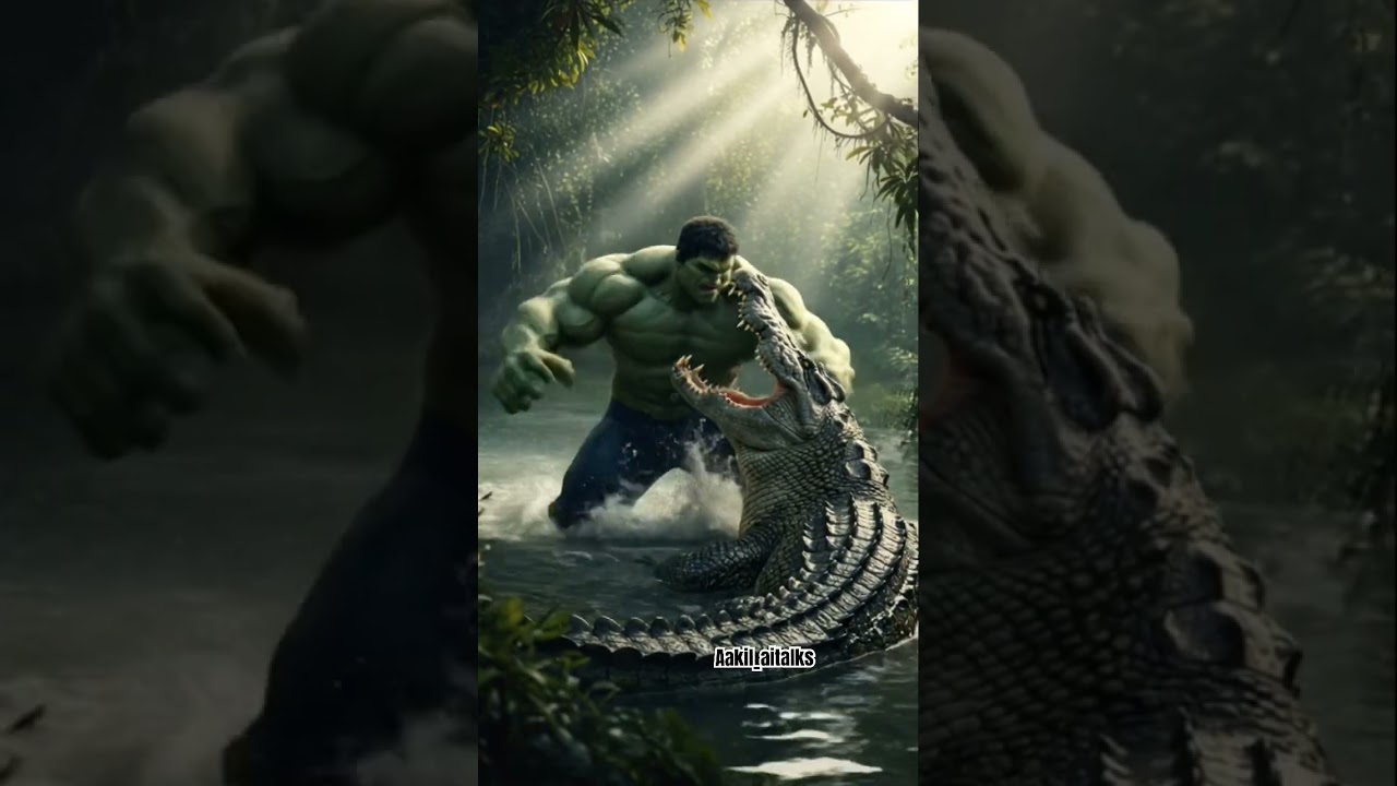 hulk attack on the big crocodile 🐊 
