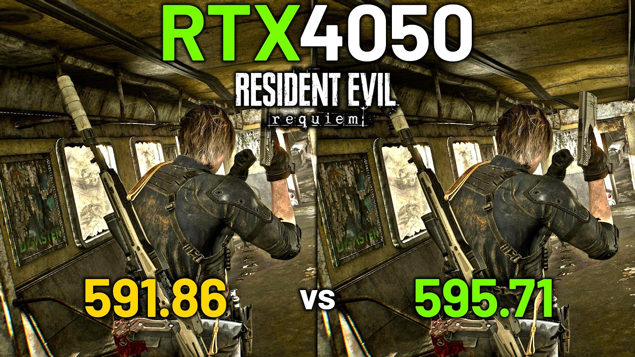 RTX 4050 Laptop | Resident Evil Requiem Driver Comparison (591.86 vs 595.71)