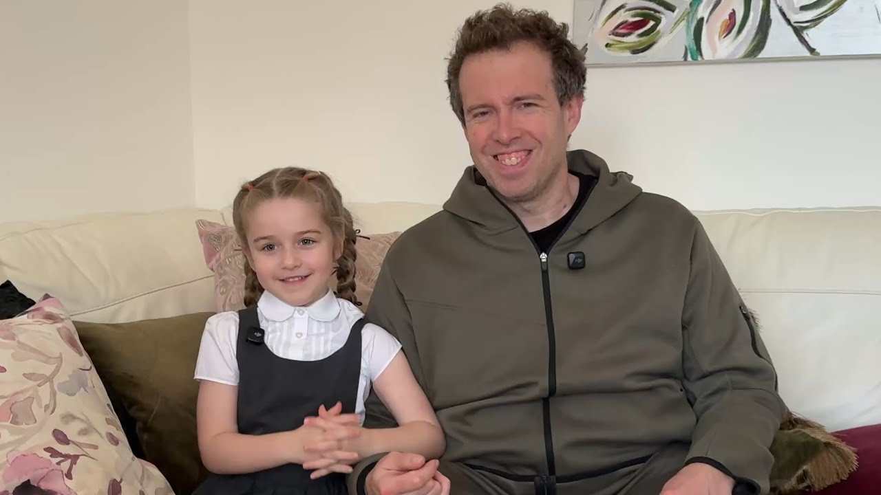 Father and Daughter play question and answer. Q&A