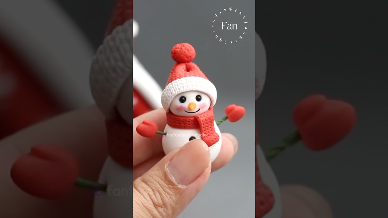 make christmas Snowman with polymer clay / soft clay craft art tutorial crafts #christmas
