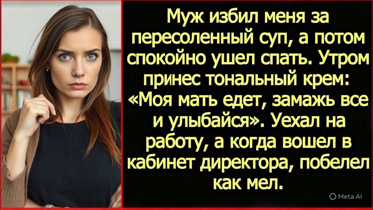 Муж избил меня за пересоленный суп, а потом спокойно ушел спать.