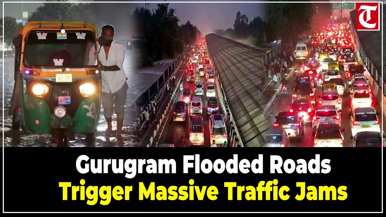 Gurugram Traffic Chaos: Heavy Waterlogging and Long Jams After Torrential Rain