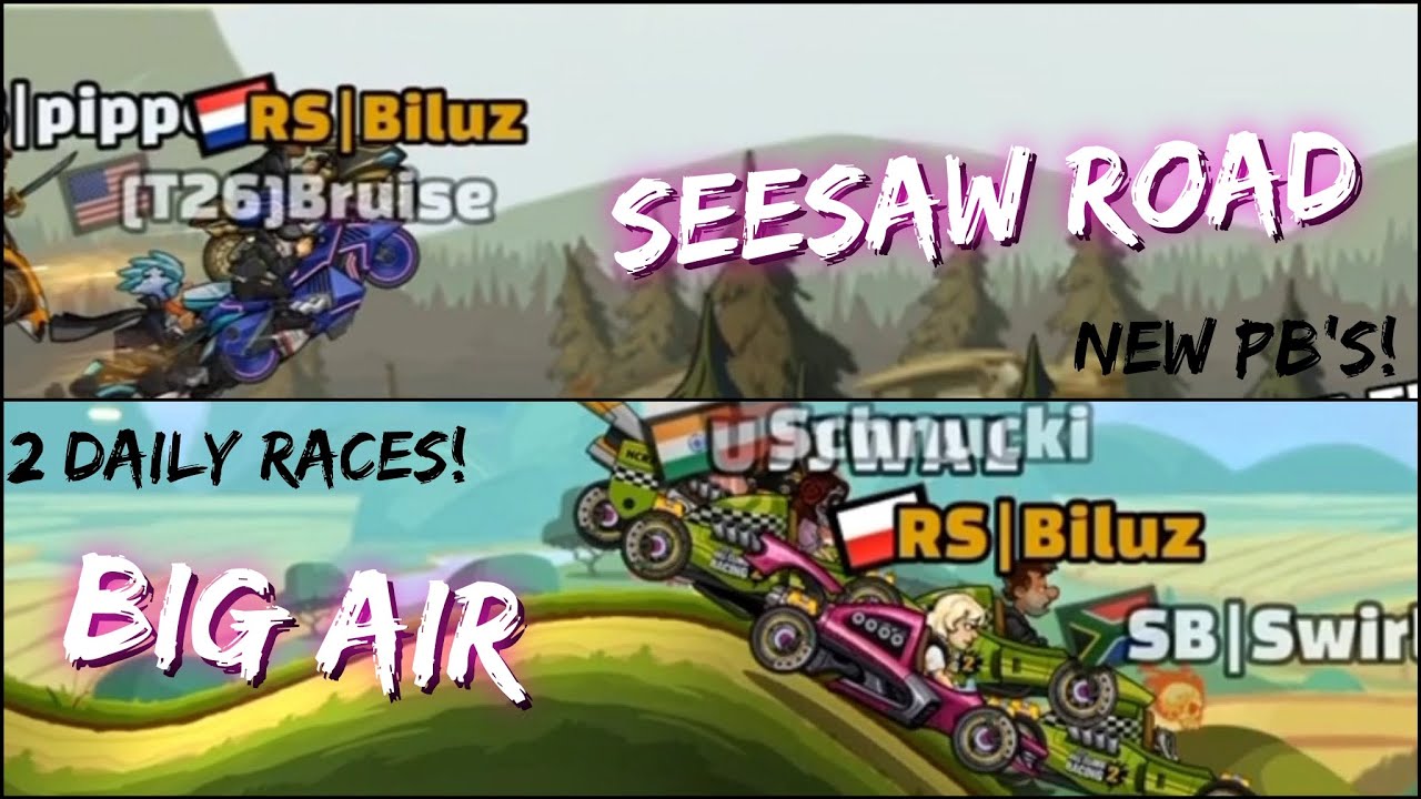 2 DAILY RACES! - Seesaw Road & Big Air | Hill Climb Racing 2
