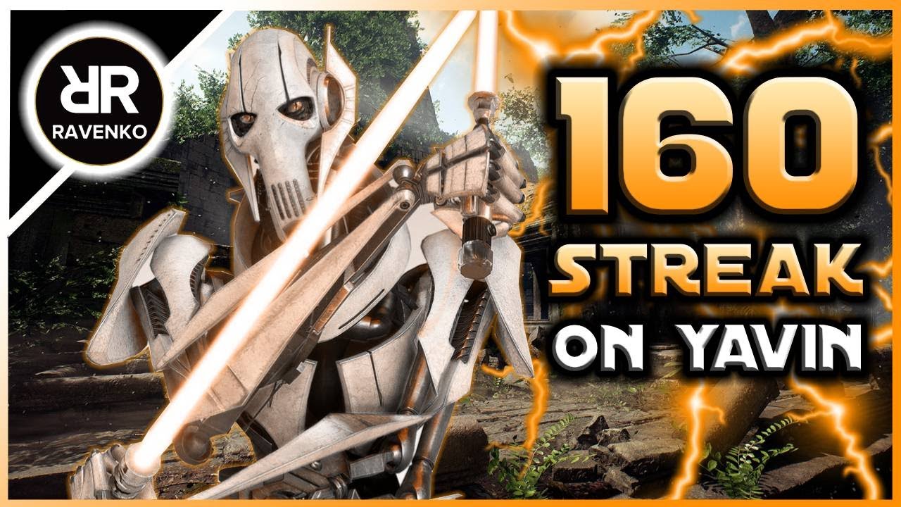 160 General Grievous Killstreak on Yavin 4 (Star Wars Battlefront 2 -Galactic Assault)