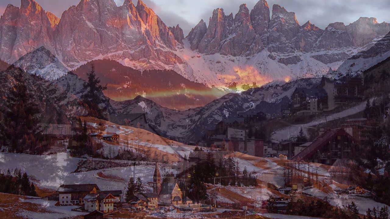 Swiss Alps, France & Italy Silent Winter Snow Scene | 1 Hour Cozy Screensaver