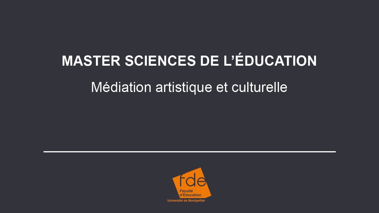Pr&eacute;sentation Master m&eacute;diation artistique et culturelle
