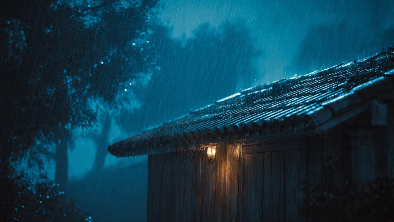 30 MINUTES Rain Sounds on Little-House |  Rain for Study and Sleep