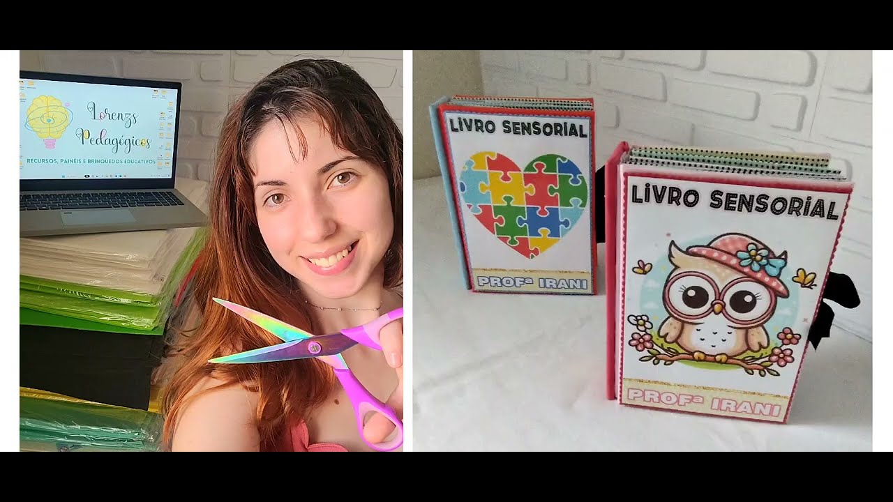 Livros sensoriais em eva com atividades para educação infantil, autismo, síndrome de down