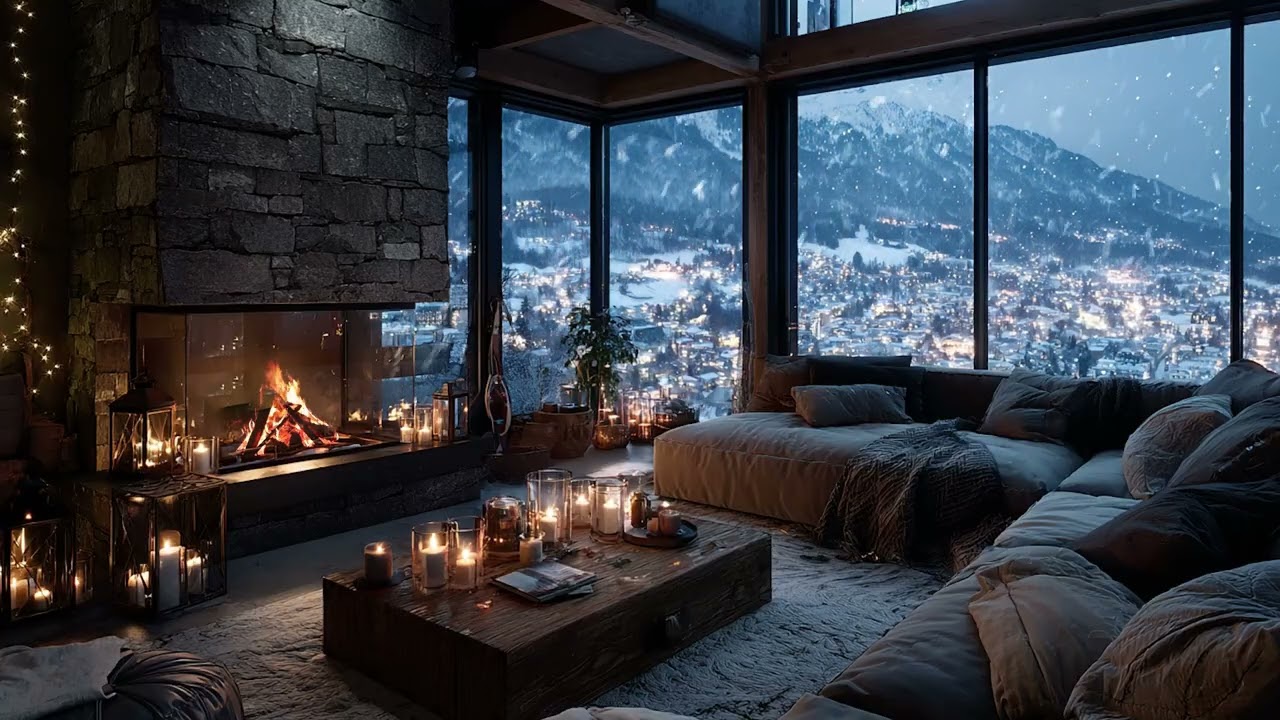 Snowy Night Piano Ambience | Soft White Lounge Music for Deep Sleep & Relaxationp
