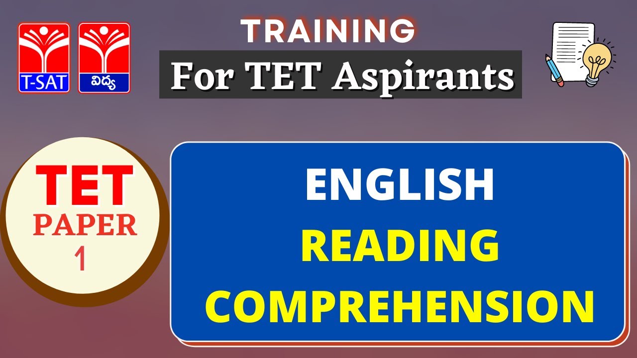 TET - PAPER : 1 || ENGLISH  -  READING COMPREHENSION  || 12.05.2022