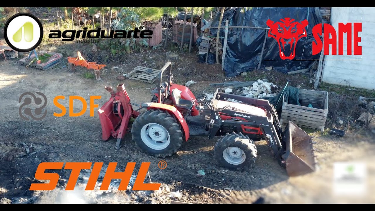 Same Argon 70 Classic with Agriduarte M2 front loader and winch | Stihl MS 460