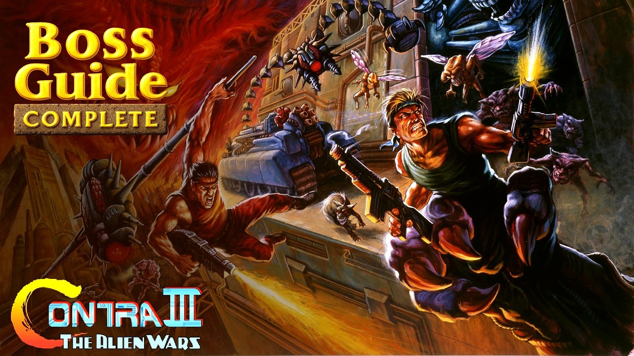 SUPER CONTRA 3  - EVERY BOSS (HARDEST) - SNES/SFC