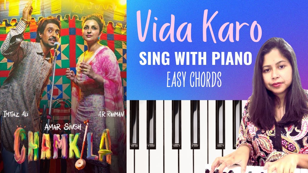 Vida Karo (Amar Singh Chamkila) - Easy Piano Tutorial - Chords Accompaniment - Sing with Piano
