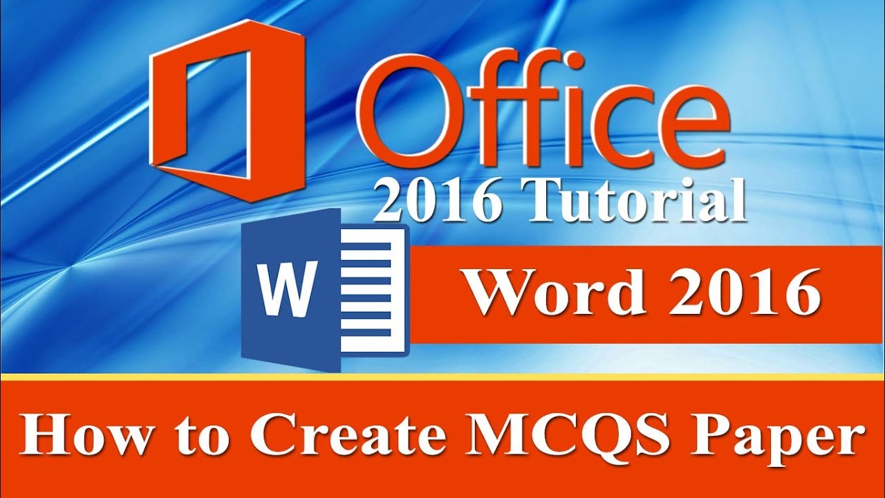 How to Create multiple choice question paper in ms word 2016