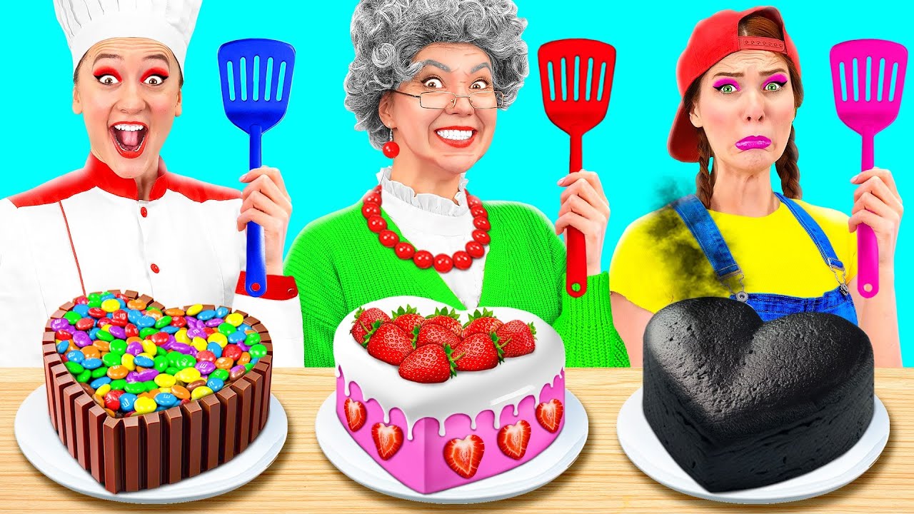 أنا مقابل جدتي في تحدي تحضير الطعام | من يفوز في حرب الطبخ Best Funny Challenges