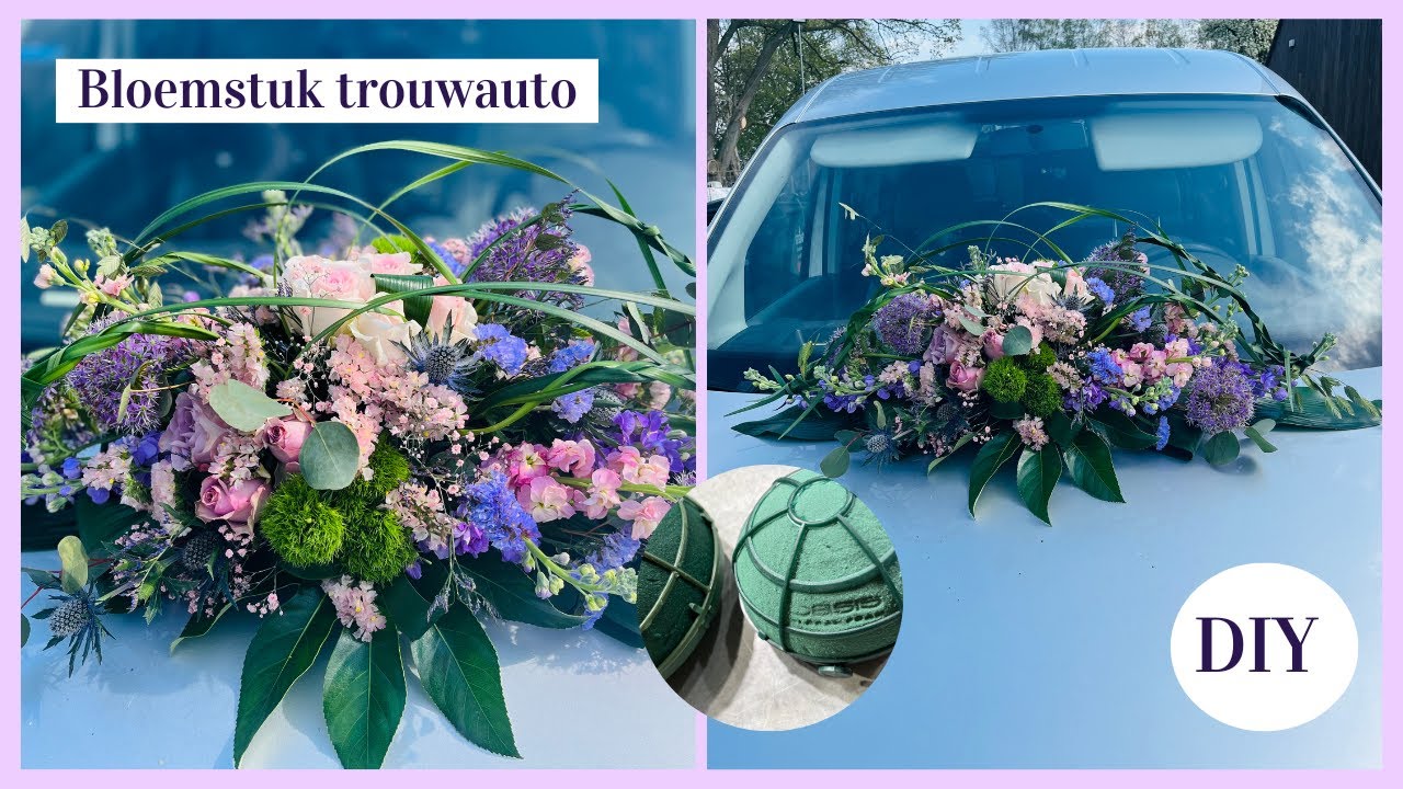 Bloemstuk Trouwauto OASIS&reg; 🚘💐Auto Rondella | Carlein Tukkers | cursus bloemschikken #229