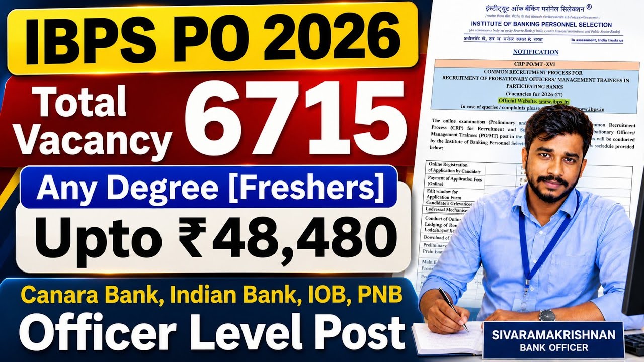 IBPS PO Notification 2026 Tamil | Eligibility, Vacancy, Salary, Exam Pattern & Apply Online 2026