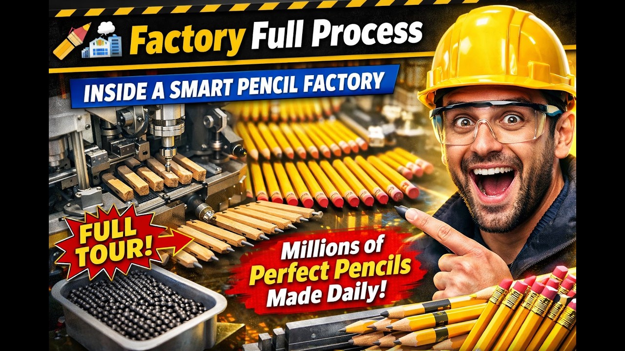 ✏️🏭 Factory Full Process | Inside a Smart Pencil Factory – Millions of Perfect Pencils Made Daily
