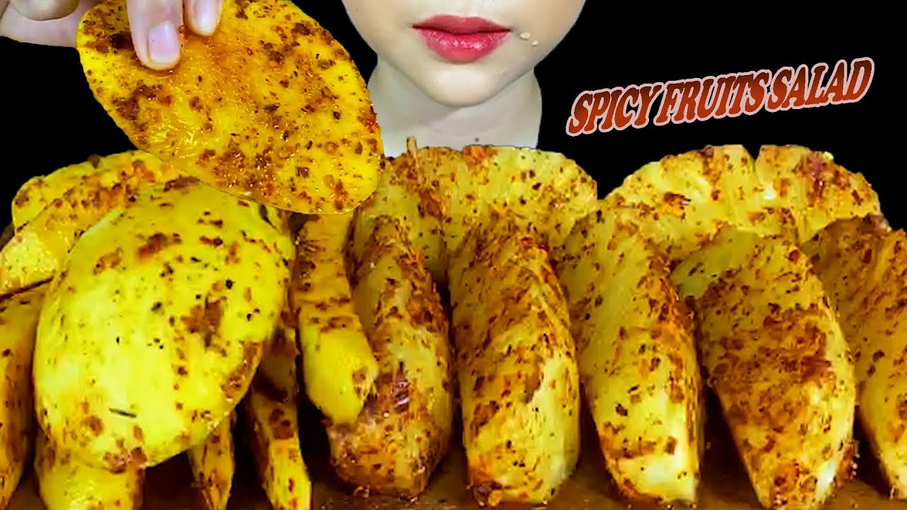 MUKBANG SOUR FRUITS|| PINEAPPLE, MANGO ( SPICY FRUITS SALAD )