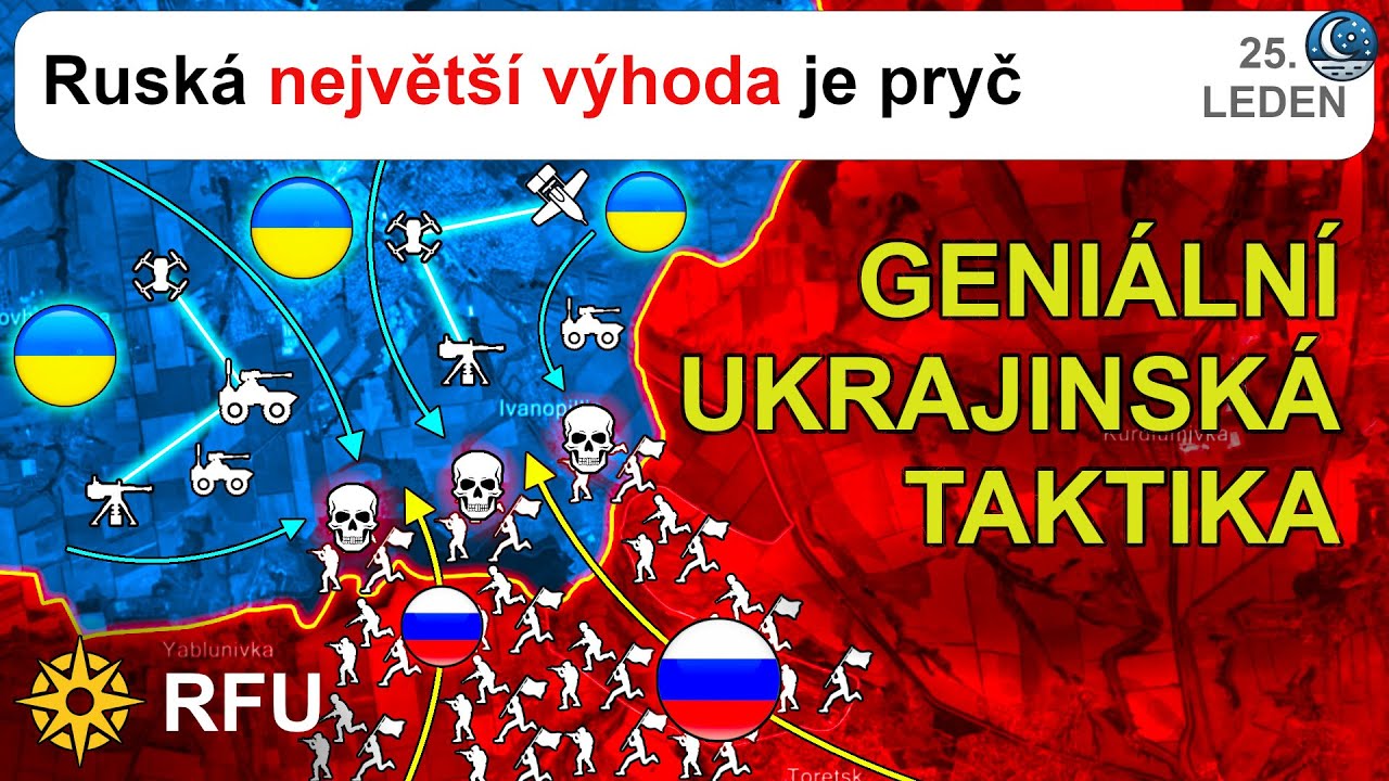 25.leden: Ukrajinské drony úspěšně útočí proti dronům ruským
