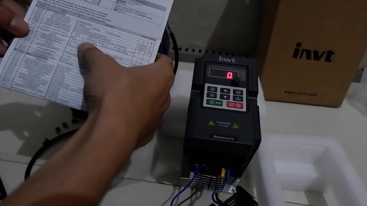 Cara setting inverter INVT 1 hp 1 phase