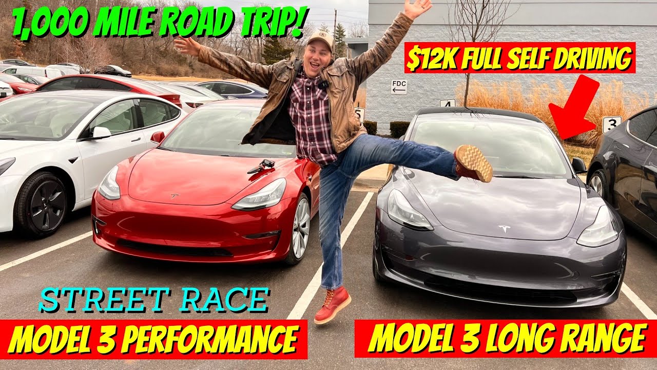 I Bought 2 Tesla Model 3 and Raced Them! Full Self Driving + Cost to Travel 1K Miles!