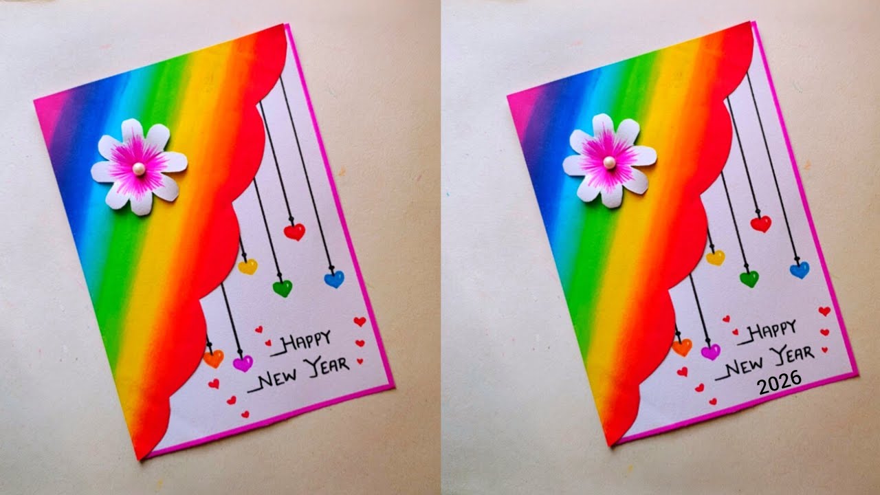 Last minutes Happy New Year 2026 Card drawing| Beautiful 😍 New year Card drawing| Happy New year 