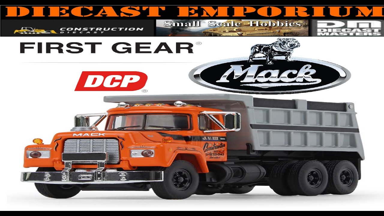 1:64 Scale DCP by First Gear Mack R Model Dump Truck - JV III Construction