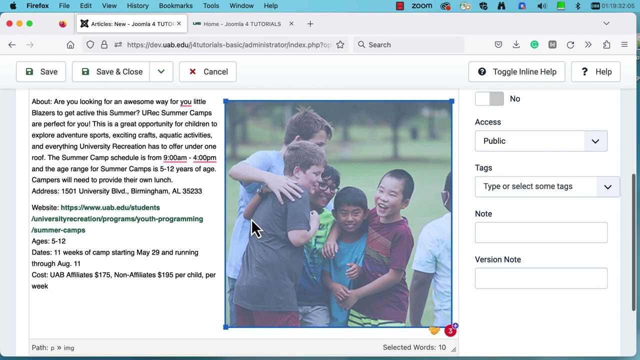 How to create an article - Joomla 4