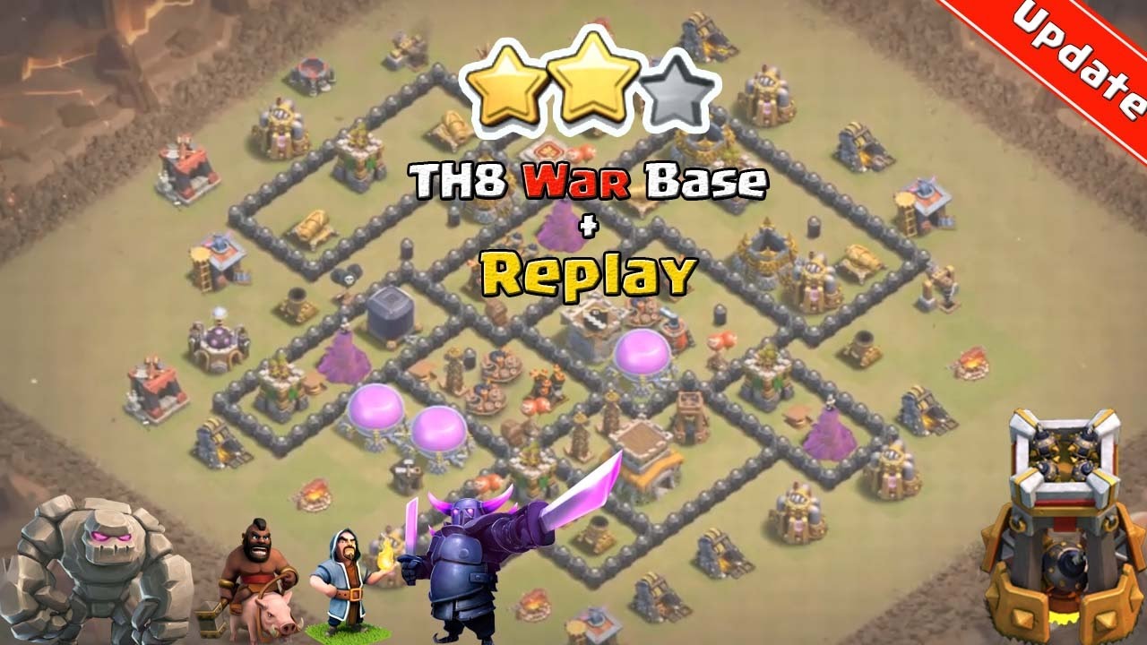 TH8 War Base &diams; Update Th8 war base with BOMB TOWER &diams; Anti Dragon, Anti Goho, Anti Gowipe + Replays