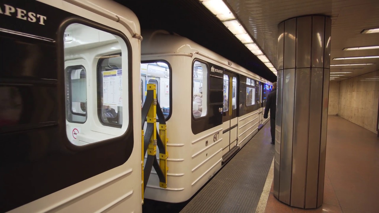 Hungary, Budapest, Arany János utca, metro ride to Nyugati pályaudvar, 3X escalator