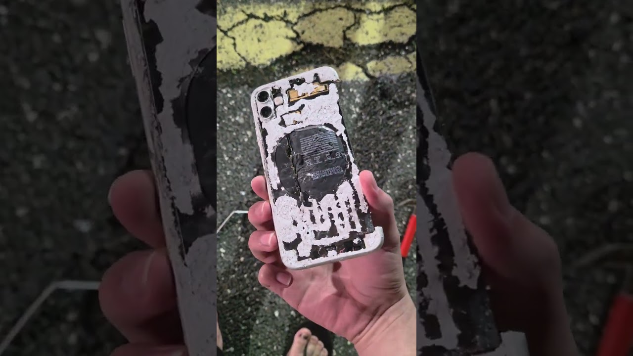 destroying silly ahh unworking iphone because im bored