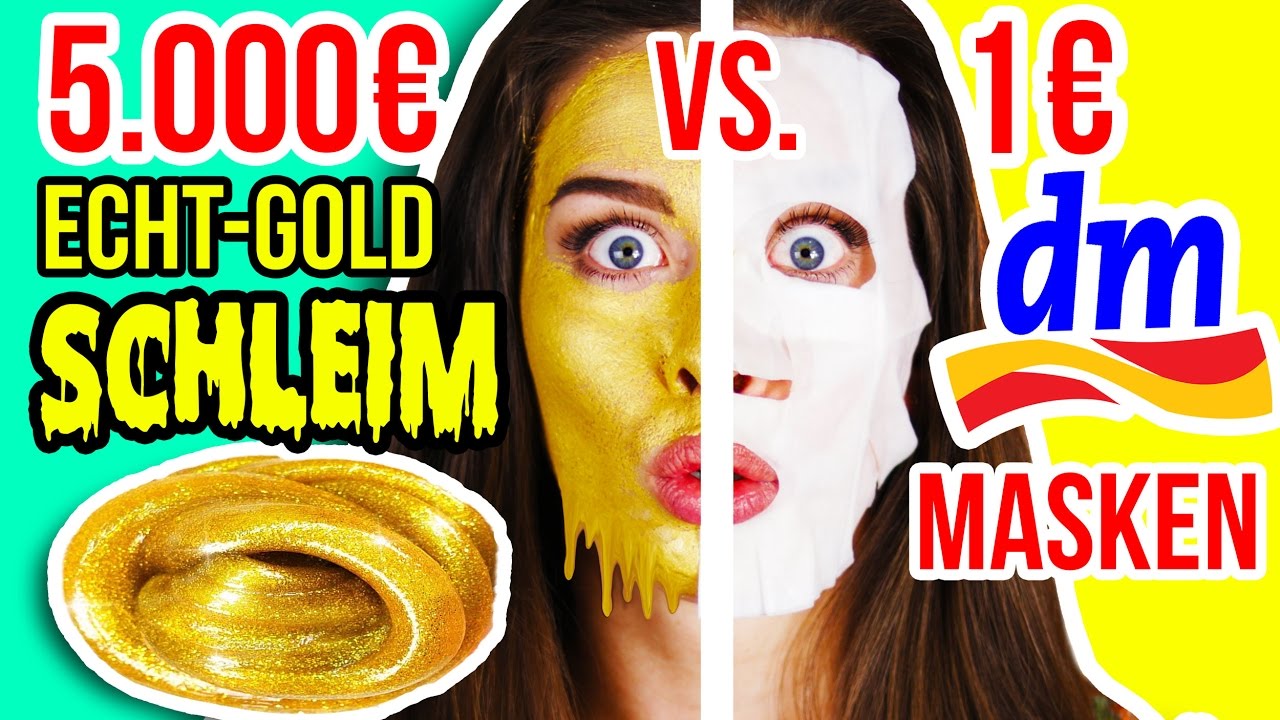 TEUERSTE GOLD SCHLEIM MASKE der WELT 😵💸 vs. 1&euro; DM TEST! 24K GOLD SLIME DIY!