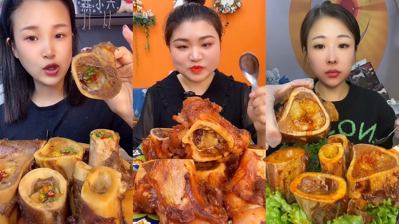 asmr mukbang bone marrow- thánh ăn tủy xương siêu cay - 牛骨髓, 牛肉の骨髄, 쇠고기 골수, गोजातीय अस्थि मज्जा #22
